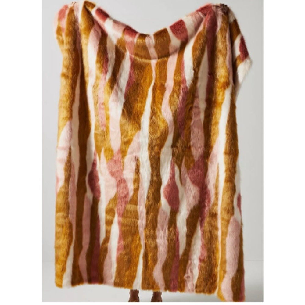 Anthropologie faux fur throw blanket